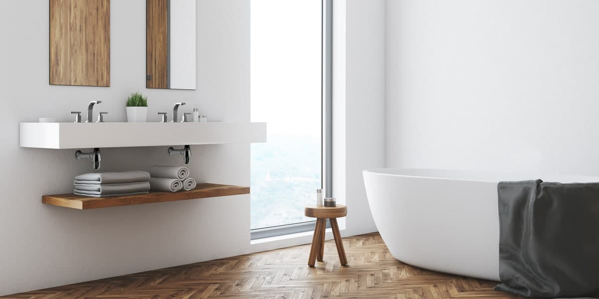 Baño o cocina de estilo nórdico con grifería FV